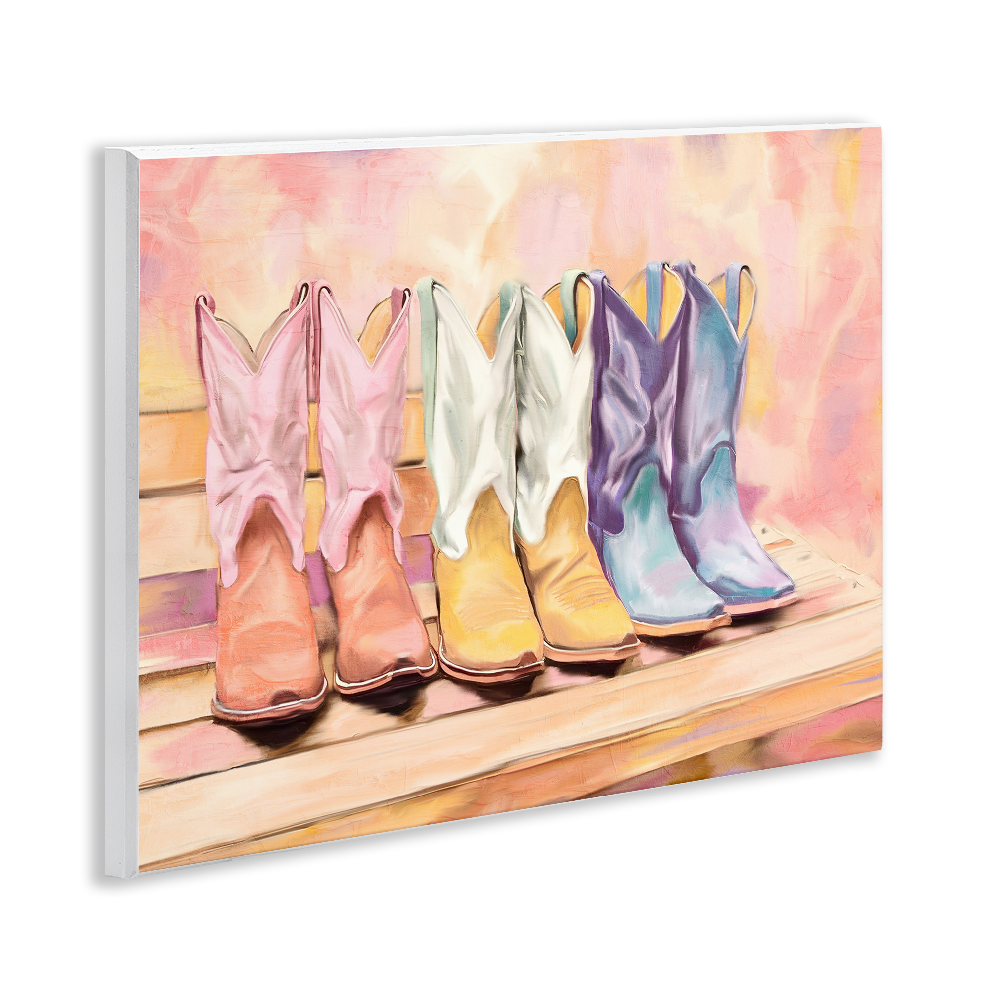 Painted Boots Trio Wall Plaque Art, design by Kim Allen