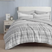 U Bedsure U by Bedsure Twin/Twin-XL Comforter Set Gray, 5 Pieces Reversible Bed in a Bag, Striped… — $31.49 (57% off)