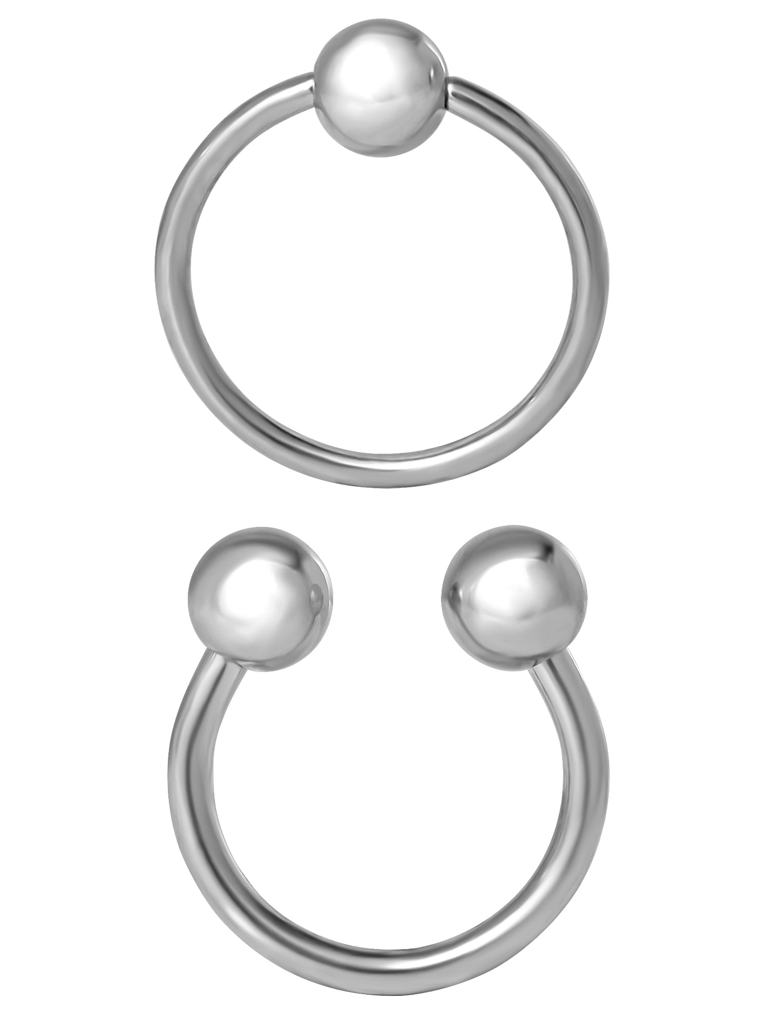 Women's 18G Small Horseshoe and Captive Bead Piercing Jewelry Duo