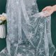 thumbnail image 3 of 1 yarda de tul con lentejuelas de copos de nieve, 61 pulgadas, tela de organza transparente azul claro, encaje de malla bordado con copos de nieve, 3 of 6