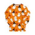 thumbnail image 4 of NOEGOEU Kids Boys Girls Halloween Pajamas Long Sleeve Top and Pants Sleepwear Set 2-9Y (Orange,2-3 Years), 4 of 7