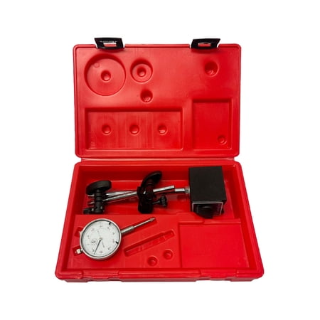 0-1'' Dial Indicator With 130 Lbs Fine Adjustment Magnetic Base Lug Back