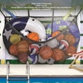 thumbnail image 4 of Pool Float Storage Bag, Hanging Storage Net Large Capacity Tear  Heavy Duty  For Patio For Basketball For Gym For Deck, 4 of 8