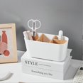 thumbnail image 4 of Multi-Compartment Desk Organizer Bamboo Remote Control Holder Storage Container for Sundries Vanity Stationery, 4 of 5