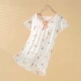 thumbnail image 2 of LIIPEE Cartoon Graphic Nightgown For Girls Short Sleeve Summer Lightweight Homewear Kids Loose Breathable Cute Everyday Sleepwear,4-5 Years, 2 of 5