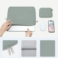 thumbnail image 4 of Mosiso Laptop Sleeve for MacBook Air 15 inch M3 A3114 M2 A2941 Lenovo Dell HP Asus Acer, Protective Neoprene Notebook Bag with Small Case, Antique Green, 4 of 5