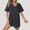 Black, variant on Womens Loose Fits Distressed Jumpsuit V Neck Round Neck Oversized Casual Romper Long Sleeve Boho Style(Pink,M)