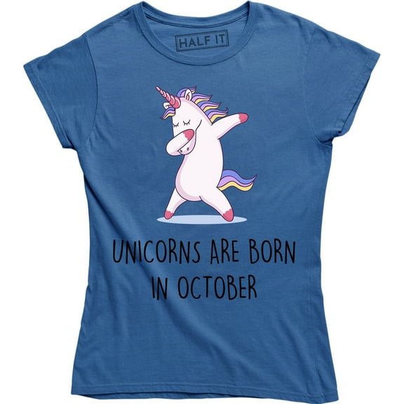 Unicorns Are Born In October Rainbow Women's T-Shirt