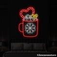 thumbnail image 2 of Glowneon Cocoa Cup Marshmallows Candy Cane Neon Sign, Chocolate Cup LED Sign, Snowflake Cup Sign, 2 of 5
