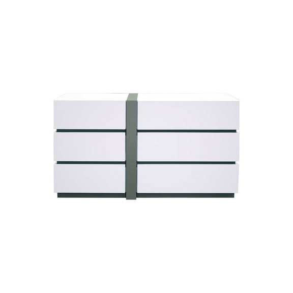 Best Master Seville 6-Drawer Engineered Wood Bedroom Dresser in White