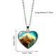 thumbnail image 3 of Xihbxyly En venta Collar de doble cara en colgante de corazon del universo y galaxia del sistema solar, 3 of 5
