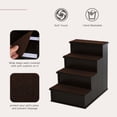 thumbnail image 3 of Pet Stairs, Small Pet Steps with Padded Removable Cover for Dogs and Cats Up To 22 Lbs - Brown, 3 of 6