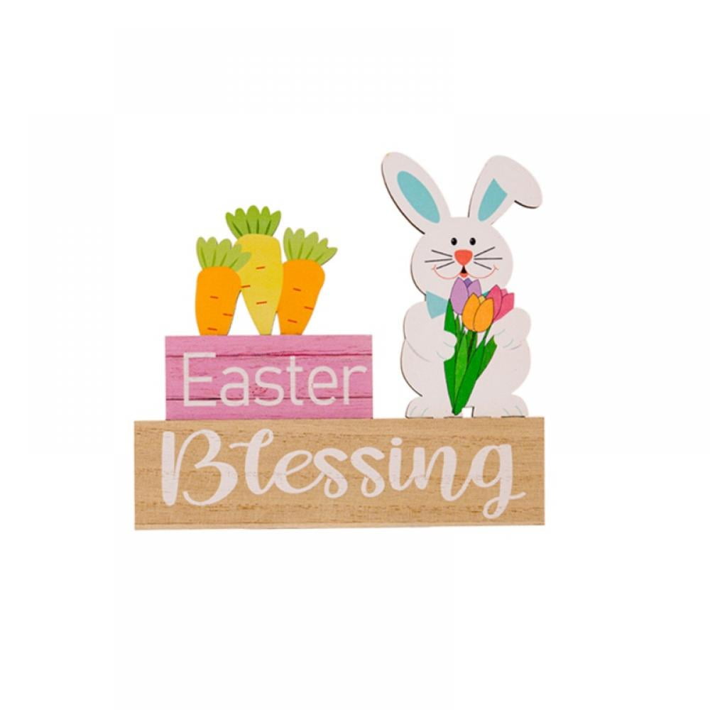 Easter Bunny Wooden Table Signs Easter Table Centerpieces for Spring