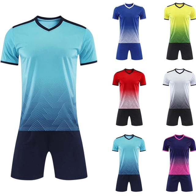 Rbaofujie Boy's 2-Pack Soccer Jersey and Short Sets Sports Team Training Uniform