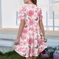 thumbnail image 5 of CCRFTGI Dresses for Child Girls Size 8 Basic Short Sleeve 2026 Summer A Line Swing Skater Dress Funny Floral Print Dresses Party Girls Clothes Fashion Pink 11-12 Years, 5 of 5