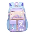 thumbnail image 2 of Mochila escolar con múltiples bolsillos para niñas, ideal para adolescentes y estudiantes universitarias. Azul, 2 of 9