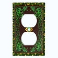 thumbnail image 2 of Metal Light Switch Plate Cover Elegant Green Maroon Starry Night Damask Frame FRA022, 2 of 13