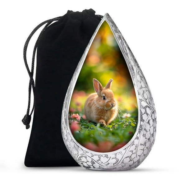 JAGSHASHI Twilight Garden Bunny - Urns For Ashes - Funeral Urn For Ashes - Decorative Urn - Decorative Urns For Ashes - Human Urn - Urn For Brother & Sister - 10 Inch - Large