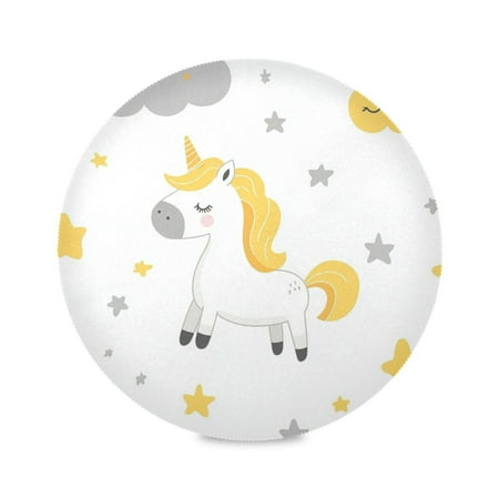 

WOBOGO Cute Horse Round Placemats Set of 6 Heat Resistant Washable Kitchen Table Decorations 15.4in