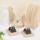 thumbnail image 3 of Exhibidor de aretes de madera (3 piezas): Base de madera con soporte de cuero sintético para aretes. Organizador de joyería coleccionable. Soporte para un solo par de aretes., 3 of 7