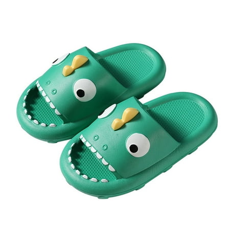 

Gureui Toddler Infant Baby Boys Girls Cartoon Shark Sliders Non-Slip Summer Beach Shoes Bathroom Shower Pool Slippers