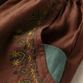 thumbnail image 3 of Ruimatai Women's Bohemian Casual Pants with Embroidered Floral Design Elastic Waist Linen-Like Comfortable Lounge Wear, 3 of 4