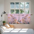 thumbnail image 3 of Easter Bunny Tier Curtains 36 Inch Length, Pink Rabbit Spring Flowers Leaves Rustic Plants Cafe Short Curtains for Bathroom Sink, Small Kitchen Curtain Light Filtering Drapes 2 Panels 27.5"Wx36"L, 3 of 8