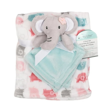 Baby's First by Nemcor 2-Piece Blanket and Buddy Gift Set - Girl Elephant