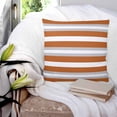 thumbnail image 3 of Burnt Orange Grey Stripe 20x20 Pillow Covers Set of 2, Farmhouse Modern Art Striped Throw Pillow Covers Decorative Couch Cushion Case, Microfiber Square Pillowcases for Bedroom Car Living Room, 3 of 7
