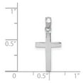 thumbnail image 2 of 14k White Gold Beveled Religious Faith Cross With Square Tips High Polish 22.8x11mm Wide Pendant Necklace for Women, 2 of 2