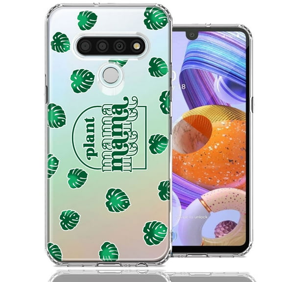 MUNDAZE LG K51 Plant Mama Houseplant Lover Monstera Tropical Leaf Green Design Double Layer Phone Case Cover