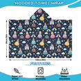 thumbnail image 2 of Dark Blue Princess Castle Pattern Hooded Bath Towel，60"x35" for Ages 3 To 12 Kids, Quick Dry Lightweight Soft Microfiber Hood Beach Towel Cover Up for Kids, 2 of 7