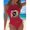 Red-L, variant on Red Halter Tankini Swimsuit With Music Vinyl Graphic Print Ruched Side Tie