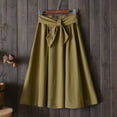 thumbnail image 5 of Promotion! Women's Elegant High Elastic Waist Pleated Skirts Casual Bow Mid-calf Skirts, 5 of 6