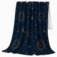 thumbnail image 2 of Celestial Astrology Pattern Flannel Blanket for Stargazers, Mystical Night Sky Birthday Gift with Suns and Moons, Cozy Soft Home Decor for Bedroom and Reading Nook, 2 of 9