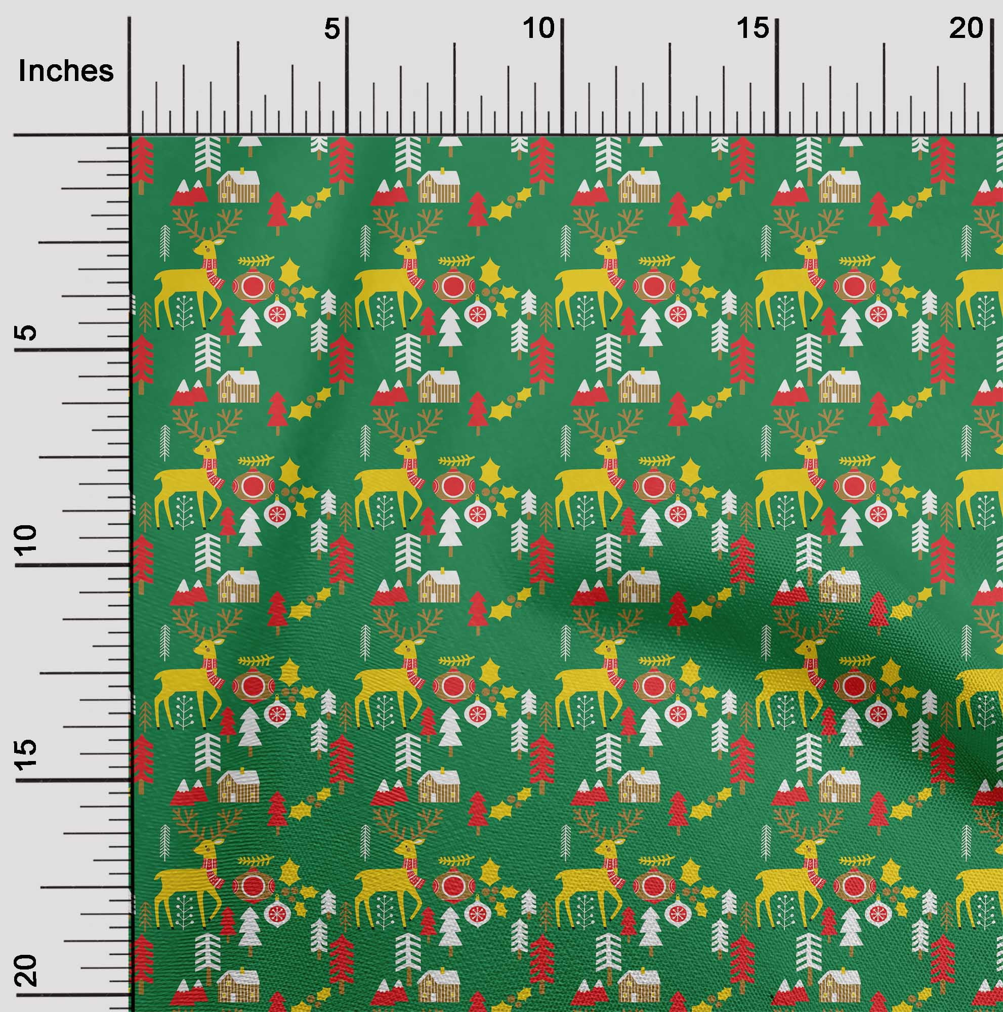 oneOone Velvet Green Fabric Merry Christmas Diy Clothing Quilting Fabric Print Fabric By Yard 58 Inch Wide-WJX