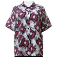 thumbnail image 1 of A Personal Touch Women's Plus Size Short Sleeve Button-Up Print Blouse with Pleats - Platinum Fuchsia - 5X, 1 of 3