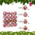 thumbnail image 3 of Christmas C1earance! Uhuya 16 Pack Christmas Ornaments, 60mm Rustic Christmas Ball Ornaments, Large Clear Plastic Christmas Tree Ornaments Set Hanging Decorations for Xmas Red, 3 of 6
