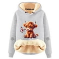 thumbnail image 2 of Highland Cow Women's Hoodies Casual Winter Warm Sherpa Lined Hooded Sweatshirt Funny Pullover, 2 of 3