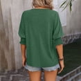 thumbnail image 5 of Tiqkatyck Women Summer Tops, Women's Fashion Short Sleeve Solid Color Loose V Neck Bat Sleeve Casual T Shirts, Shirts for Women Green M, 5 of 6