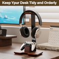 thumbnail image 2 of Auriculares de madera con soporte de controlador CUIWHRL para escritorio de juegos, 2 of 7
