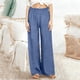 thumbnail image 3 of Pantalones de Lino de Mujer Color Sólido Mezcla de Lino Suelto Pantalones Casuales de Pierna Ancha, Pantalones Casuales de las Mujeres para la Playa Y Diario, 3 of 6