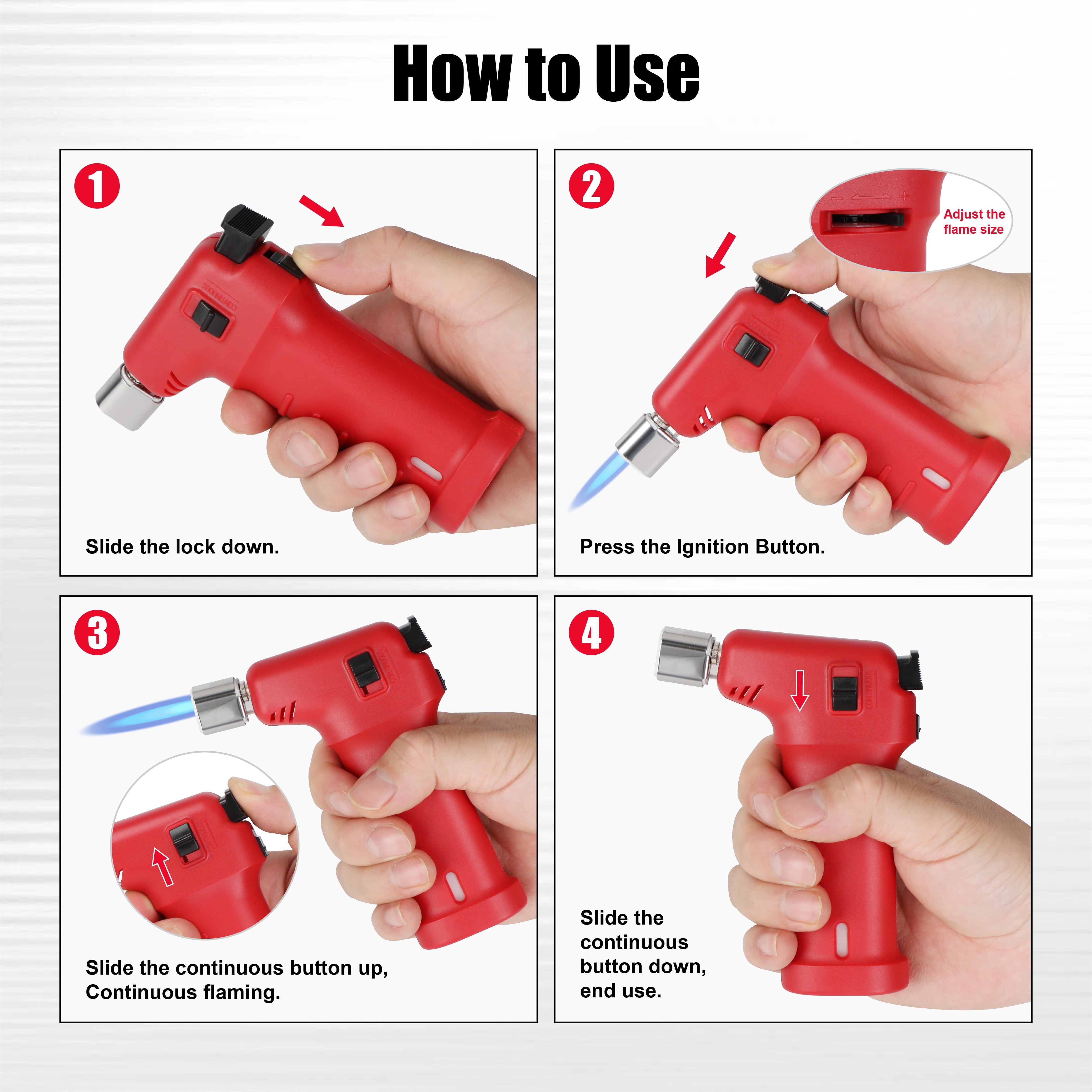 Everstart Butane Torch – Adjustable Flame Refillable Butane Torch Lighter for Soldering, Heat Shrink, Automotive, and Home Repair