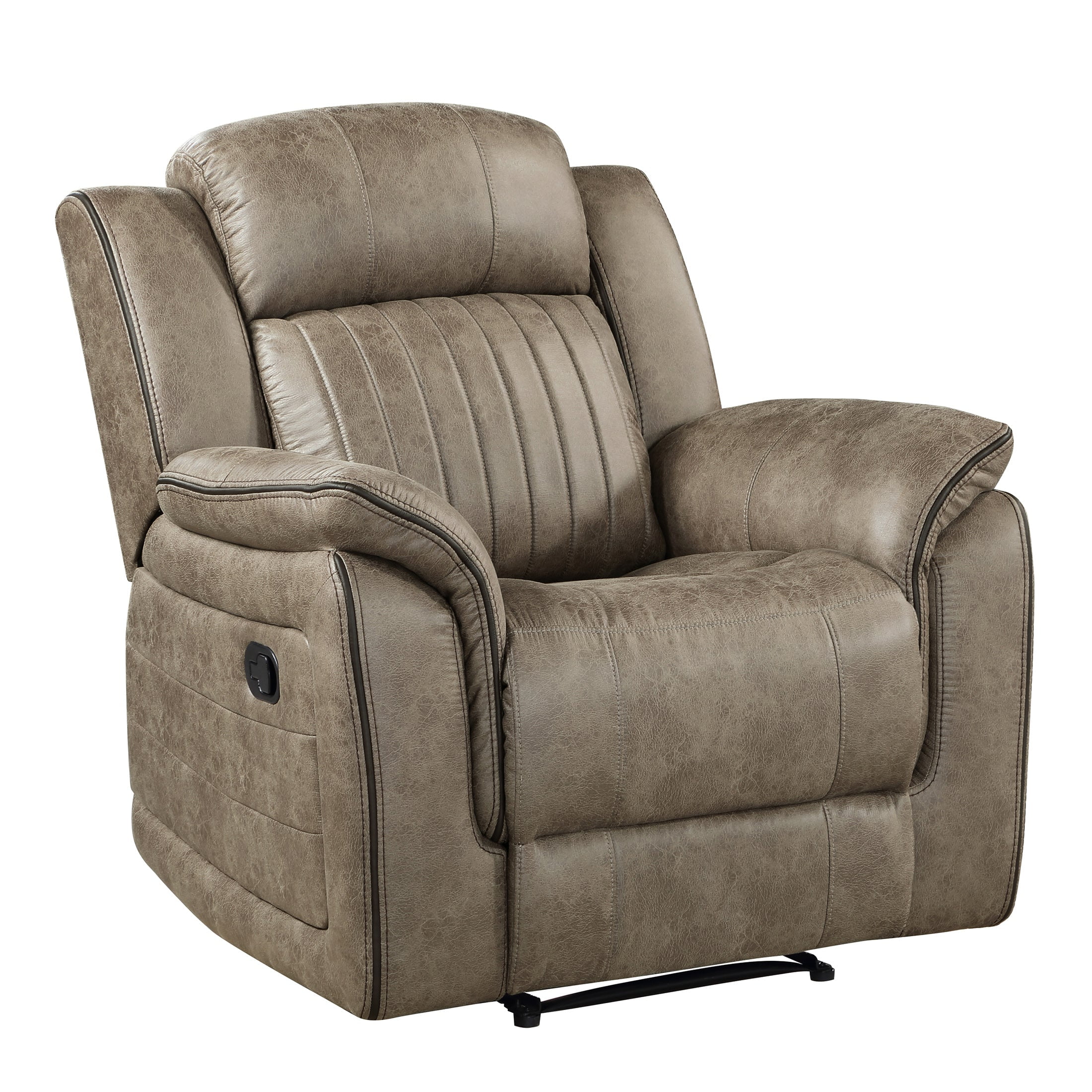 OakvillePark Paran Polished Microfiber Upholstered Reclining Chair, Sandy Brown