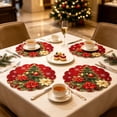 thumbnail image 5 of 4 Pack Christmas Themed Round Placemats,Washable Heat Resistant Table Mats, Holiday Dinner Party Table Decor, 5 of 6