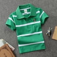 thumbnail image 2 of NIEWTR Toddler Boys Classic Striped Polo Shirts Cotton Short Sleeve Lapel Tees Daily Outfits(D,11-12 Years), 2 of 4