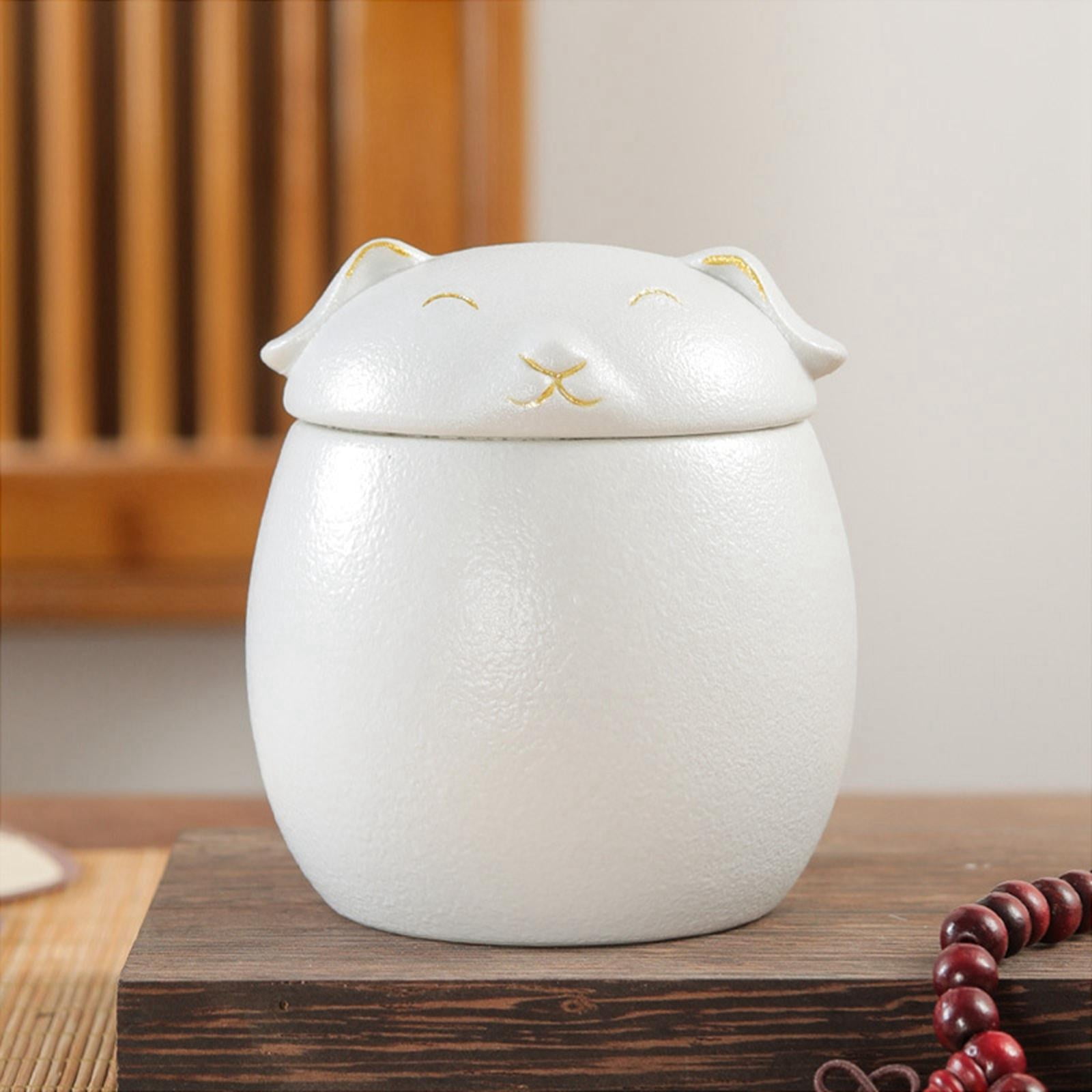 Ceramic Dog Shaped Tea Jars with Lids, Food Containers, Food Storage Containers for Kitchen