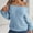 Blue, variant on DuoJiaJ Women Casual Hollow Out Sweater Off Shoulder Neck Sleeve Knitted Pullover Sweaters Womens Fall Sweater Pullover Blue L