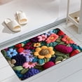 thumbnail image 1 of SIfdSeng Get it Fast Floral Velvet Door Mat Luxe Wool Rug for Entryway & Bathroom (Dirt & Durable), 1 of 6