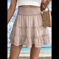 thumbnail image 4 of Faldas de Verano para Mujer, con Volantes, de Cintura Alta, Informales, Estilo Bohemio, para Playa, con Pantalones Cortos Incorporados, Color , Talla S, 4 of 7